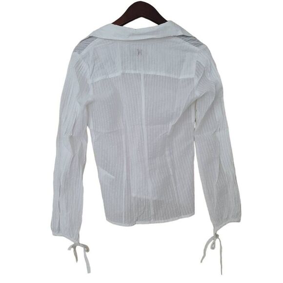 Chevignon Women's White Collared Long Sleeve Button Front Shirt Size Small - Picture 2 of 15